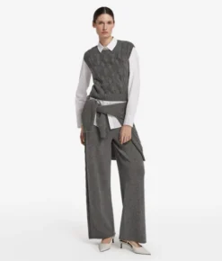 Gilet con trecce e strass in Cashmere Ultrasoft
