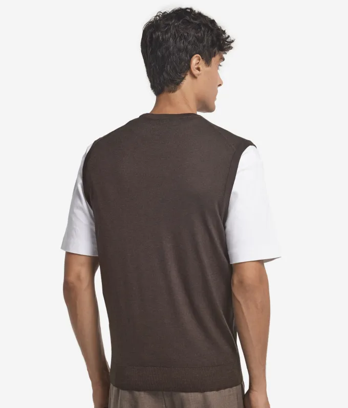 Gilet girocollo in Cashmere Ultrafine