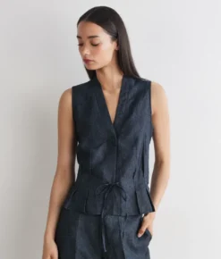 Gilet in lino lamè
