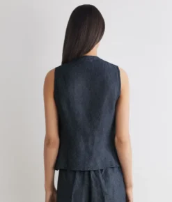 Gilet in lino lamè