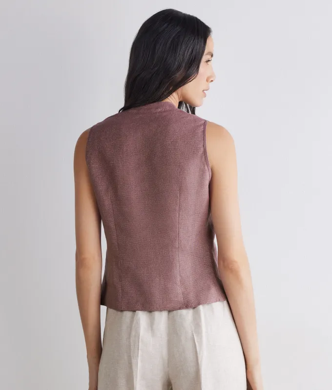 Gilet in lino lamè