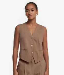 Gilet in lino viscosa
