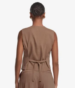 Gilet in lino viscosa