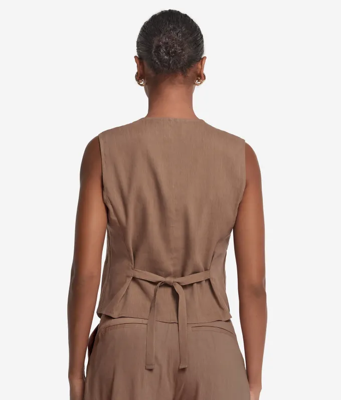 Gilet in lino viscosa