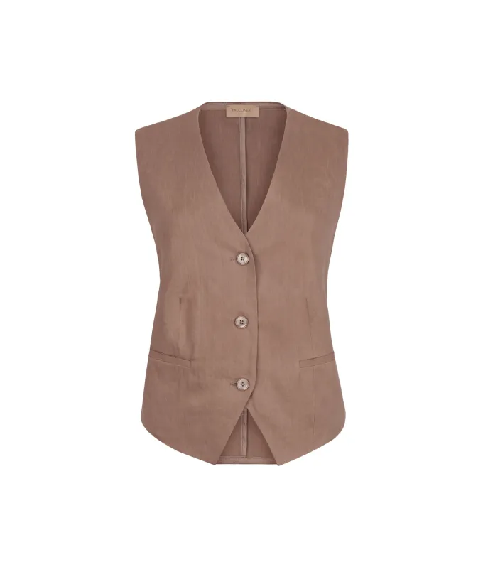 Gilet in lino viscosa