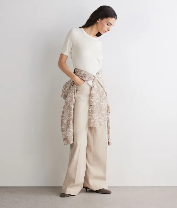 Girocollo a maniche corte in Cashmere Silkfine