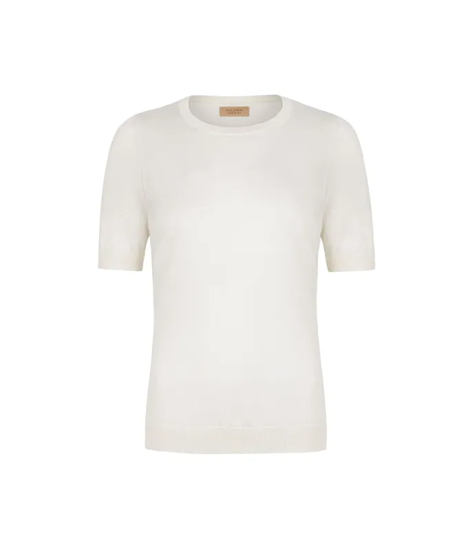 Girocollo a maniche corte in Cashmere Silkfine