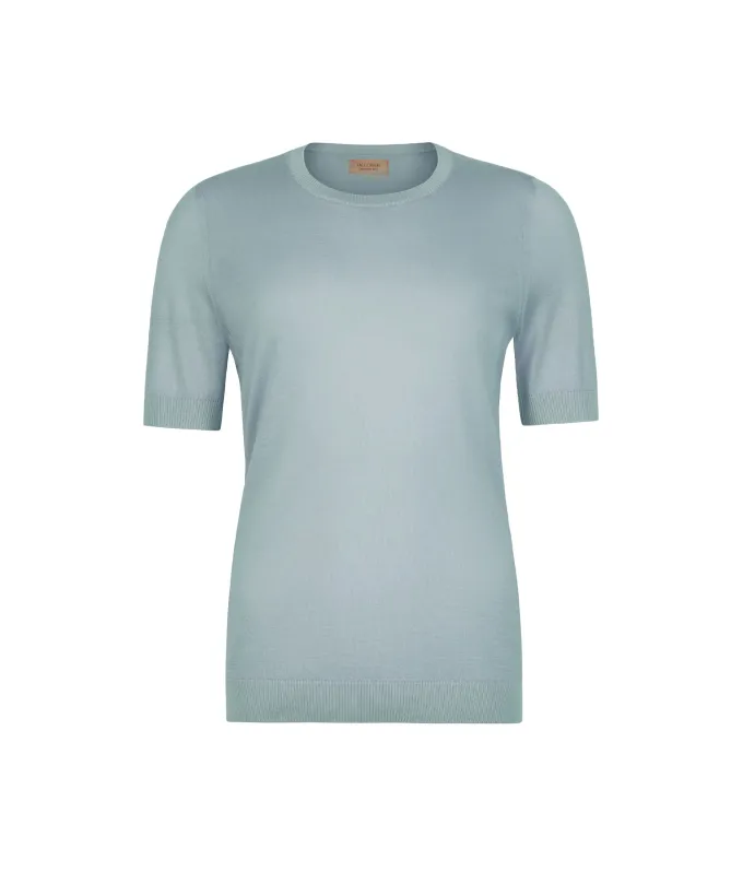 Girocollo a maniche corte in Cashmere Silkfine