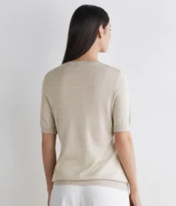 Girocollo a maniche corte in Cashmere Silkfine