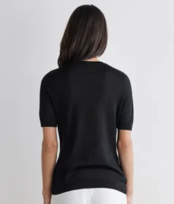 Girocollo a maniche corte in Cashmere Silkfine