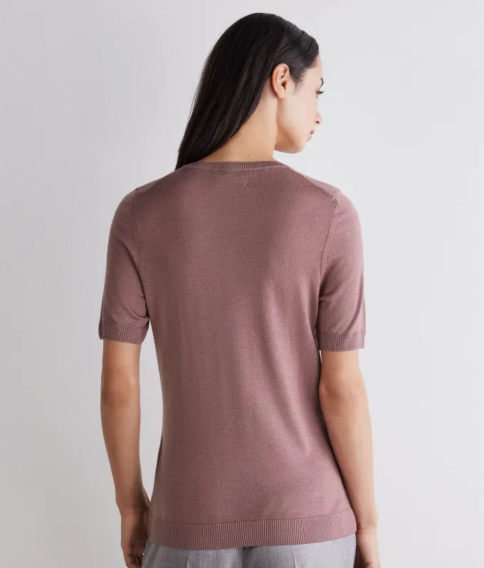Girocollo a maniche corte in Cashmere Silkfine