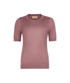Girocollo a maniche corte in Cashmere Silkfine