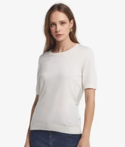 Girocollo a maniche corte in Cashmere Ultrafine
