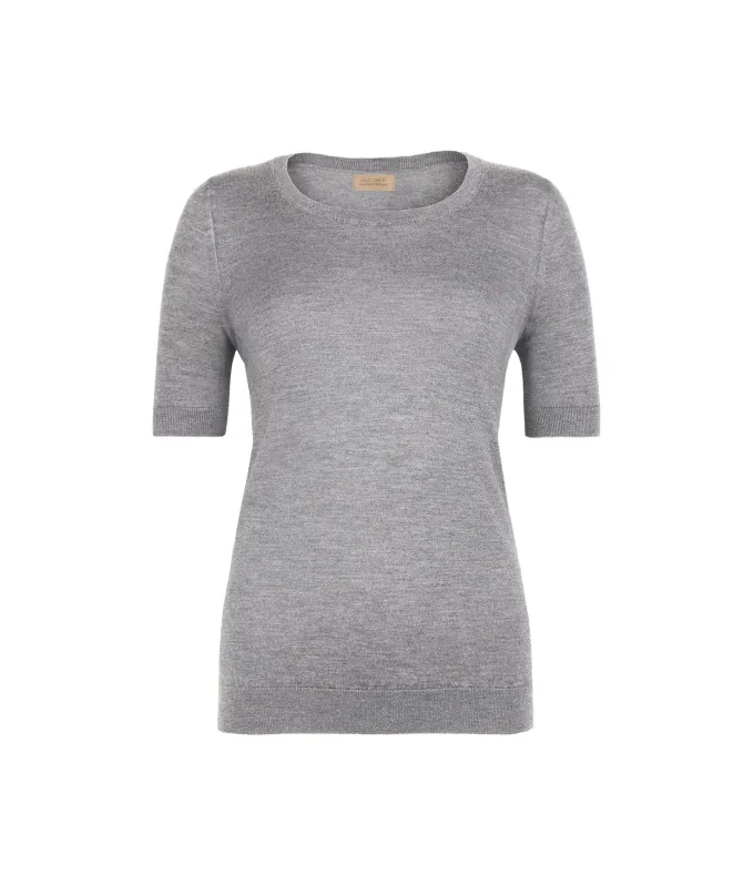 Girocollo a maniche corte in Cashmere Ultrafine