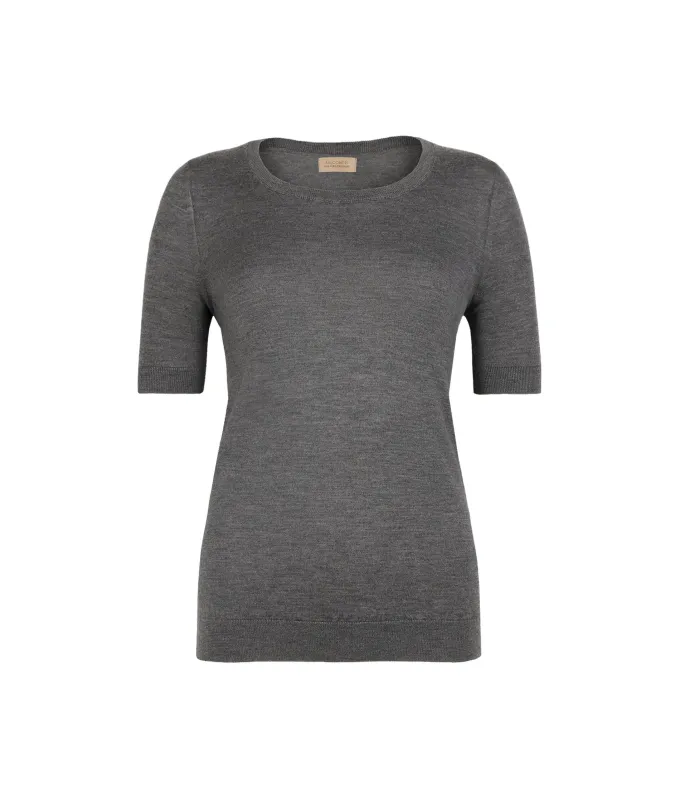 Girocollo a maniche corte in Cashmere Ultrafine