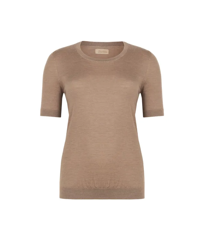 Girocollo a maniche corte in Cashmere Ultrafine