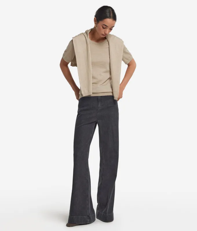 Girocollo a maniche corte in Cashmere Ultrafine