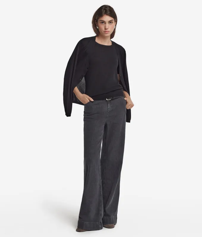 Girocollo a maniche corte in Cashmere Ultrafine