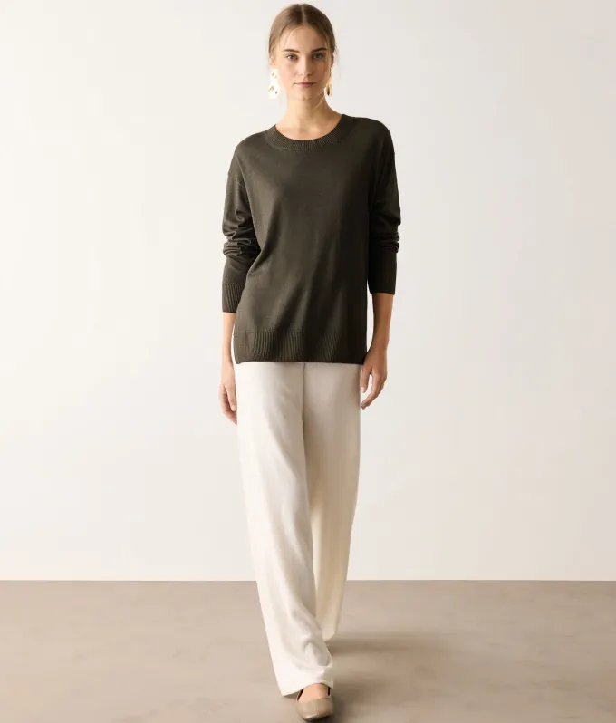Girocollo con spacchi in Cashmere Ultrafine