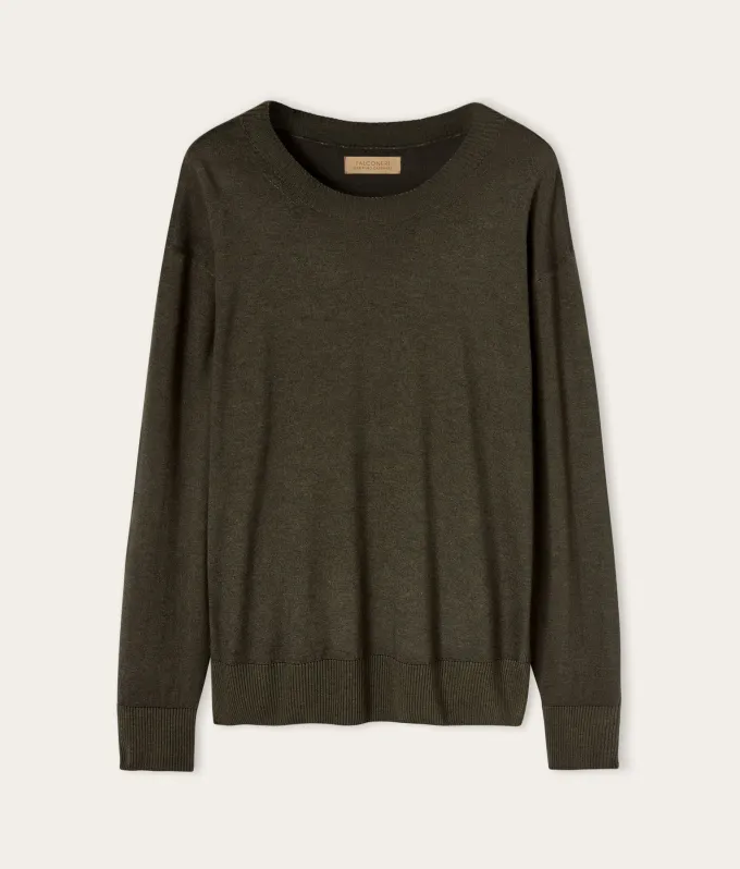 Girocollo con spacchi in Cashmere Ultrafine
