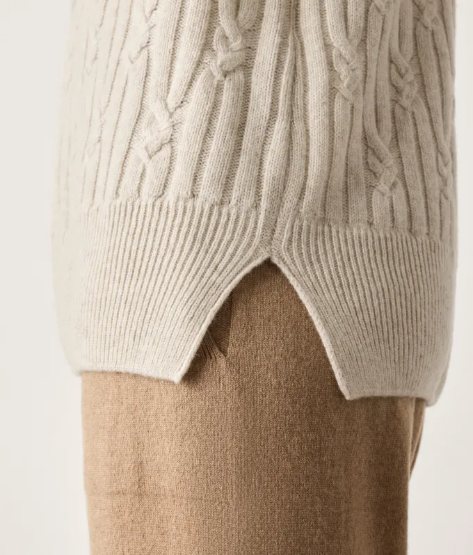 Girocollo coste intrecciate in Cashmere Ultrasoft