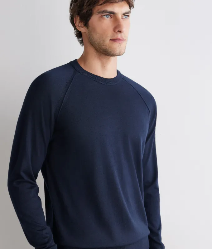 Girocollo manica raglan in Cashmere Ultrafine