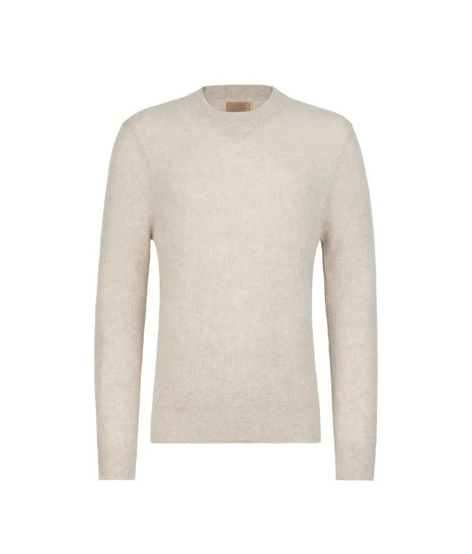 Girocollo punto waffle in Cashmere Ultrasoft