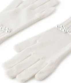 Guanti con perle in Cashmere Ultrasoft
