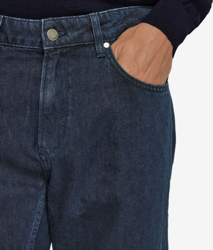 Jeans in cotone e lino