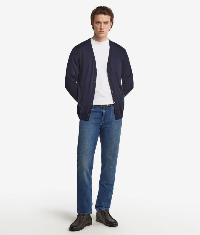 Jeans in cotone e lino