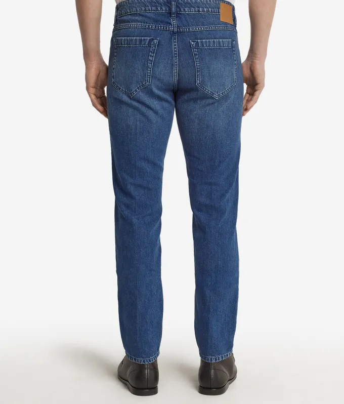 Jeans in cotone e lino