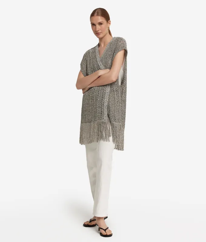 Kimono traforato con paillettes