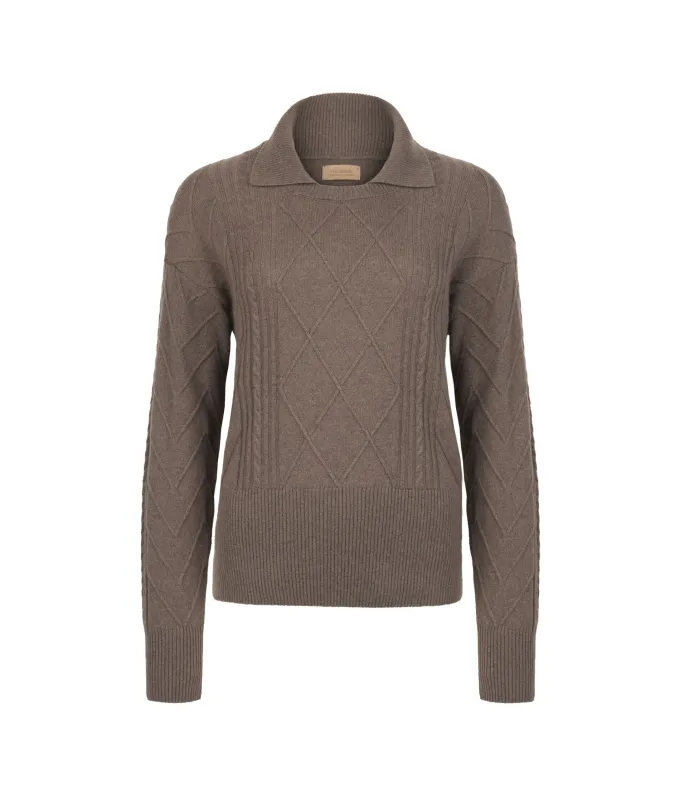 Maglia con colletto in Cashmere Ultrasoft