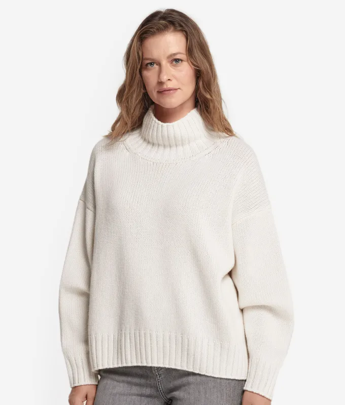 Maglia con collo a cratere in Cashmere Tricot