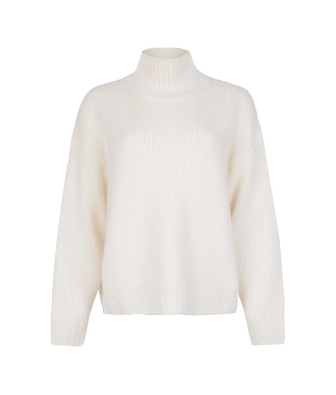 Maglia con collo a cratere in Cashmere Tricot
