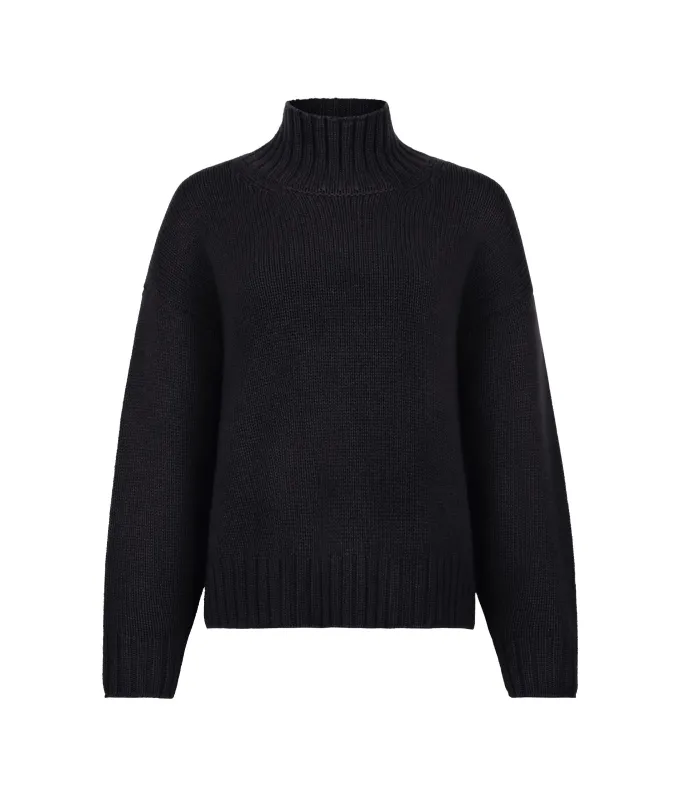 Maglia con collo a cratere in Cashmere Tricot