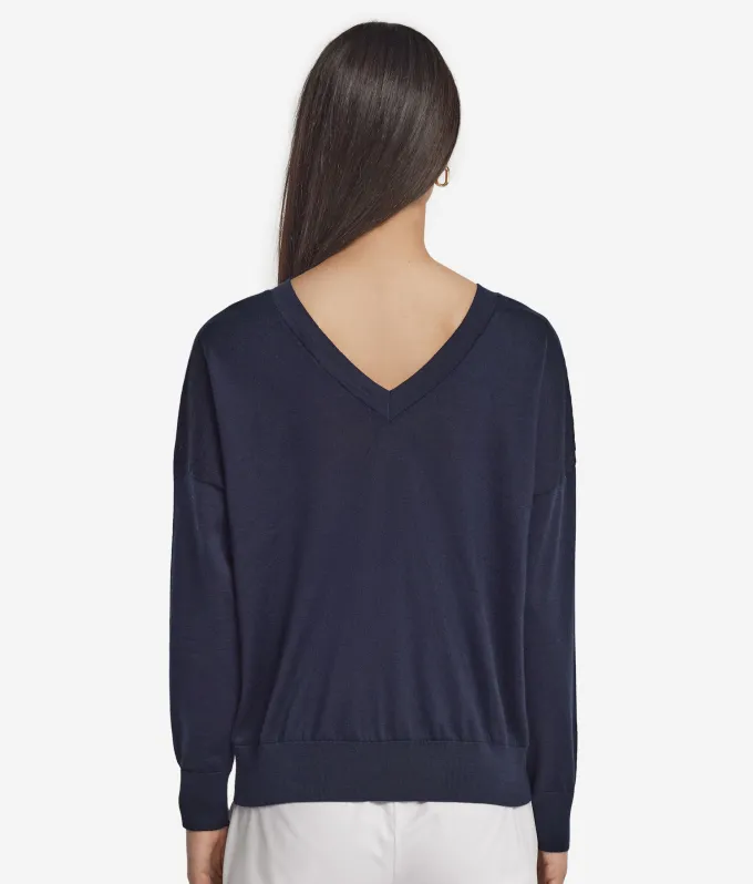 Maglia con doppio scollo a V in Cashmere Ultrafine