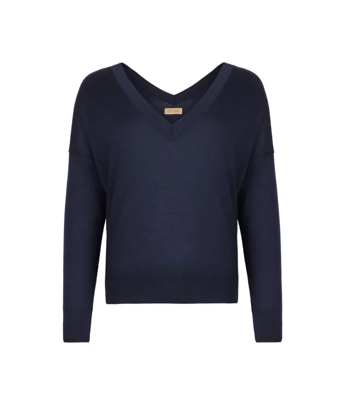 Maglia con doppio scollo a V in Cashmere Ultrafine