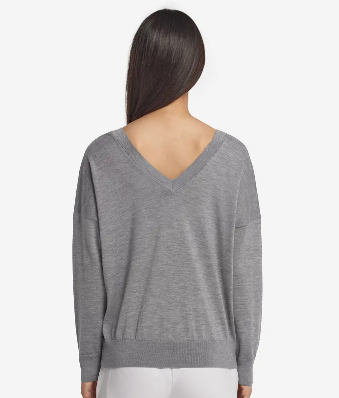 Maglia con doppio scollo a V in Cashmere Ultrafine