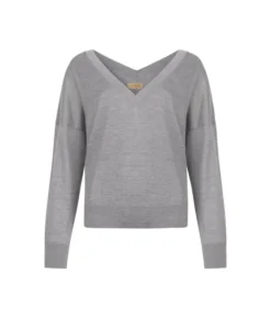Maglia con doppio scollo a V in Cashmere Ultrafine