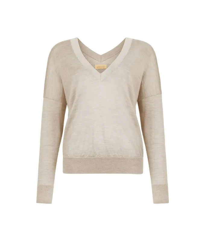 Maglia con doppio scollo a V in Cashmere Ultrafine