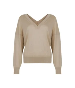 Maglia con doppio scollo a V in Cashmere Ultrafine