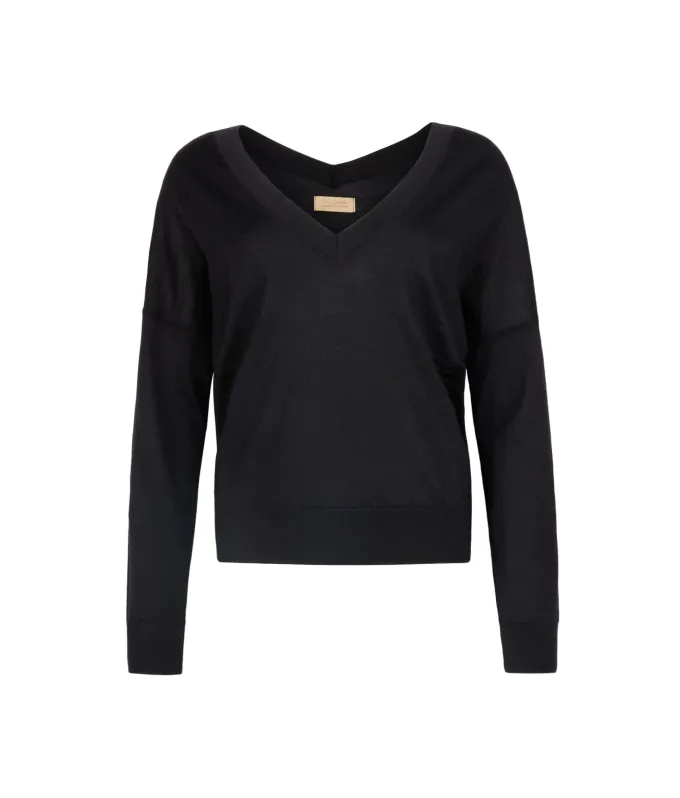 Maglia con doppio scollo a V in Cashmere Ultrafine