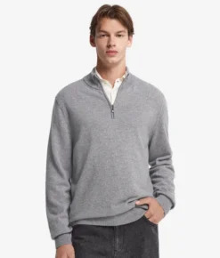 Maglia con mezza zip in Cashmere Ultrasoft
