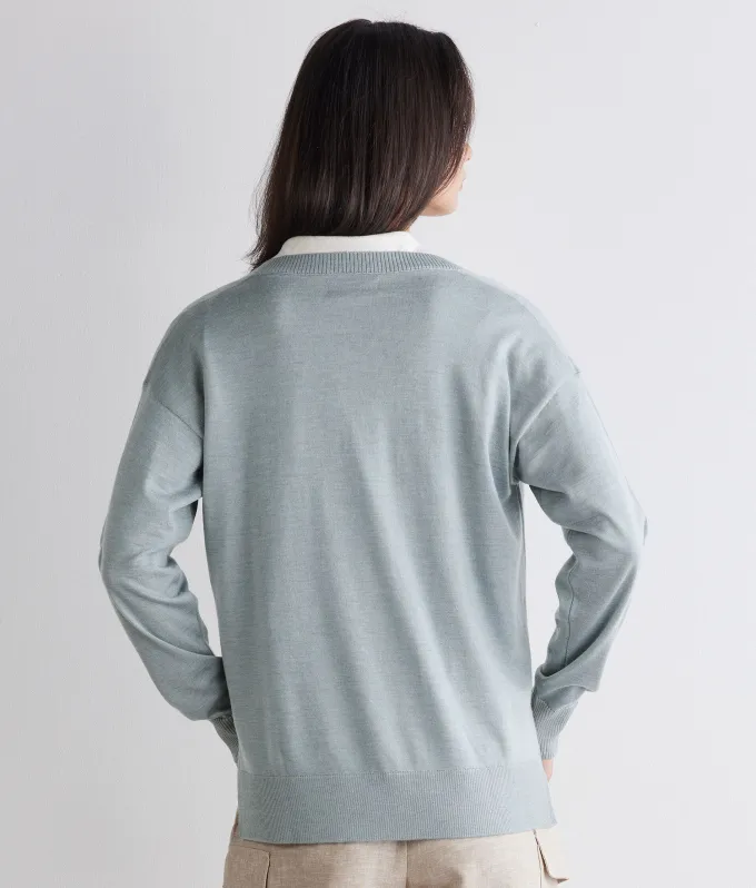 Maglia con scollo a V e spacchi in Cashmere Ultrafine