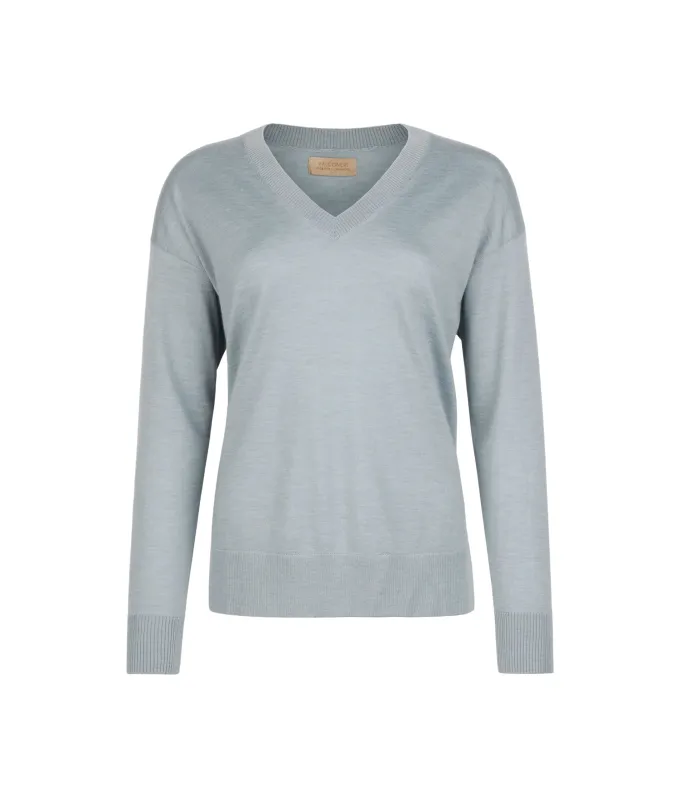 Maglia con scollo a V e spacchi in Cashmere Ultrafine