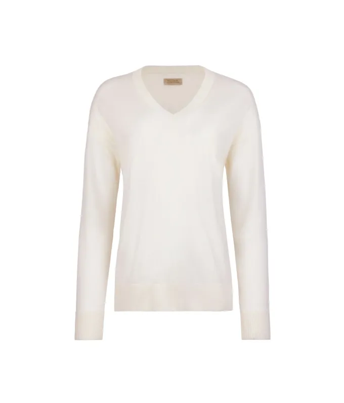 Maglia con scollo a V e spacchi in Cashmere Ultrafine