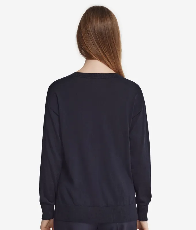 Maglia con scollo a V e spacchi in Cashmere Ultrafine