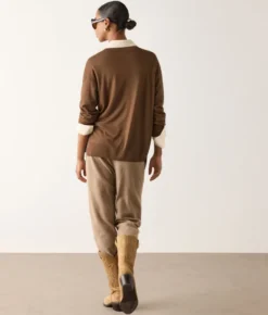 Maglia con scollo a V e spacchi in Cashmere Ultrafine
