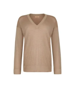 Maglia con scollo a V e spacchi in Cashmere Ultrafine